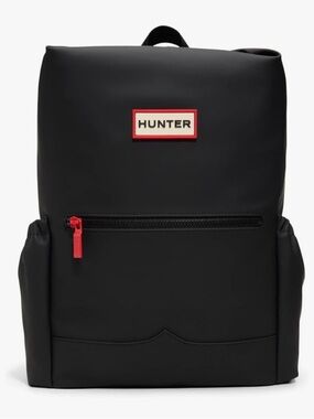 Hunter Top Clip Backpack with Red Accents, Smoot Black